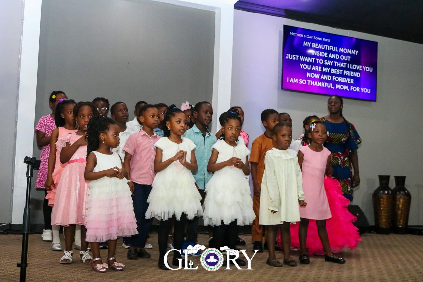 Children's choir singing