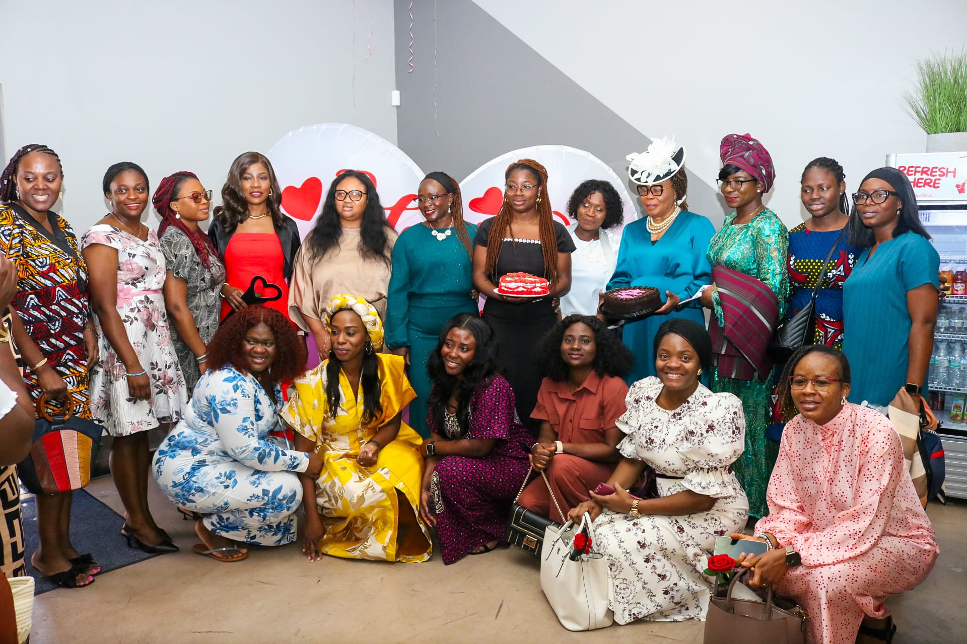 Women's fellowship group photo after a celebration